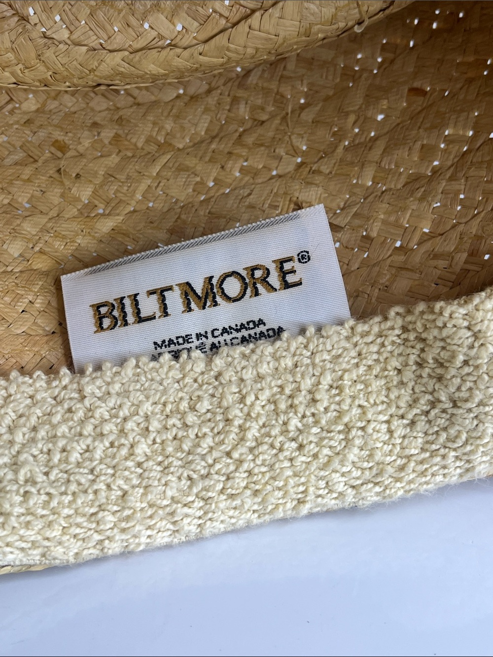 Biltmore Straw Sun Hat with Royal Blue Grosgrain Band and Crest - Picture 3 of 9
